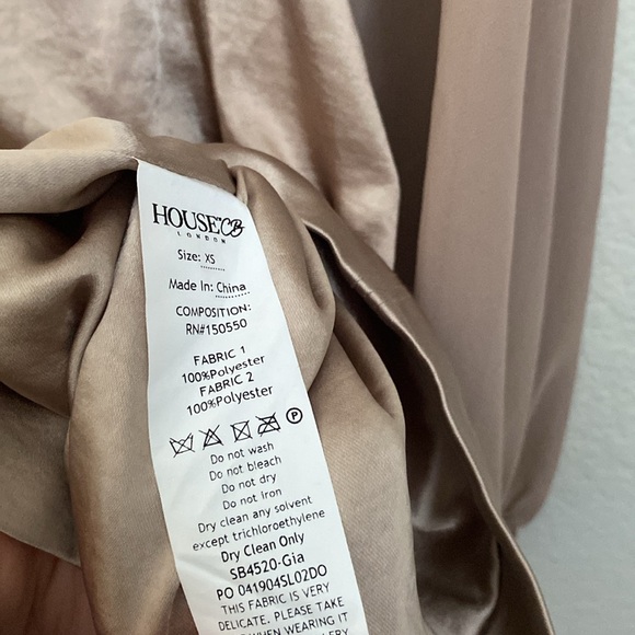 House of CB Gia Bustier Corset Long Sleeve Satin Billowy Sleeve Mini Dress XS - Picture 11 of 14